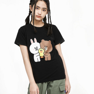 LINE FRIENDS DTA01 儿童短袖T恤 黑色 120cm