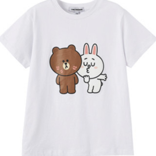 LINE FRIENDS DTA02 儿童短袖T恤 白色 120cm