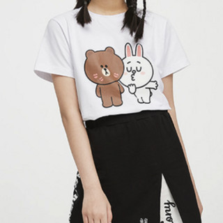 LINE FRIENDS DTA02 儿童短袖T恤 白色 160cm