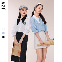 A21 女士翻领短袖衬衫 F412210023