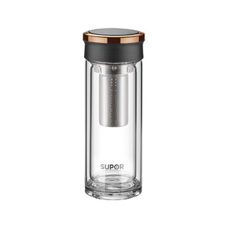SUPOR 苏泊尔 享系列 KC33CK1 双层玻璃茶杯 330ml 楠木金