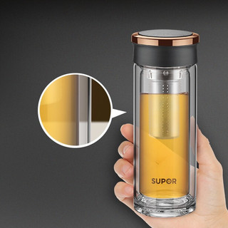 SUPOR 苏泊尔 享系列 KC33CK1 双层玻璃茶杯 330ml 楠木金