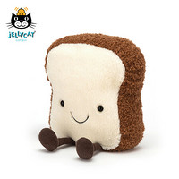 jELLYCAT 趣味面包可爱毛绒玩具可爱吃货毛绒玩具 白色和棕色 H16 X W9 CM