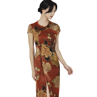 金菊 国风系列 女士中长款连衣裙 W8232281