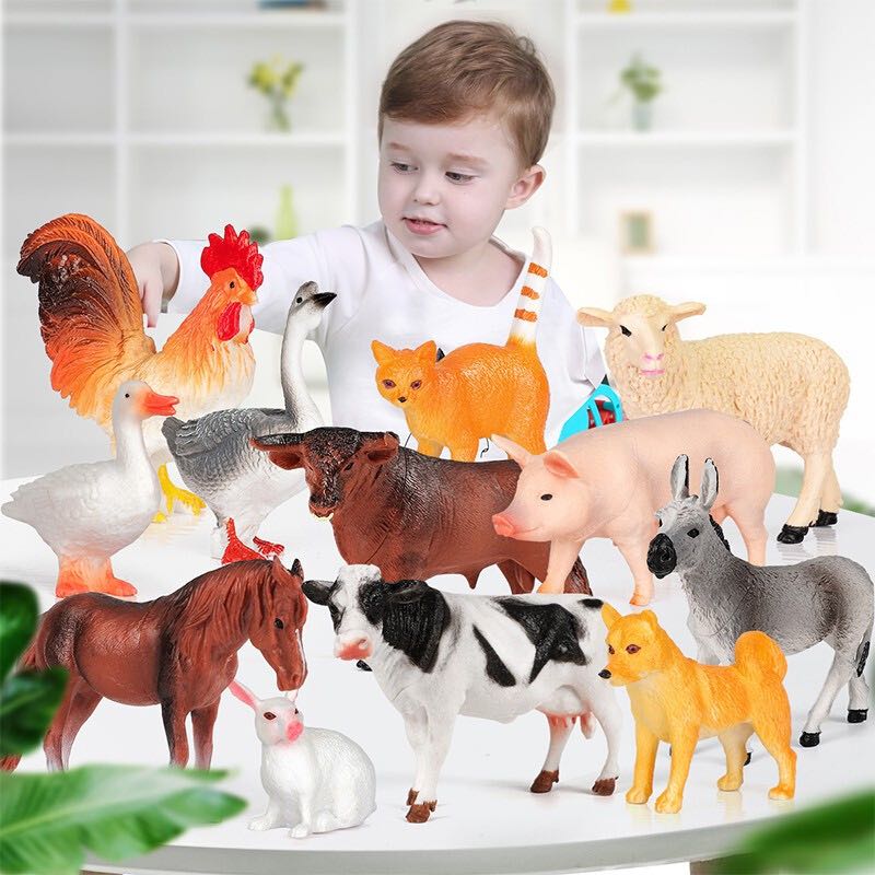 纽奇 儿童农场动物玩具 12件套