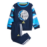 adidas 阿迪达斯 IB F CREW SET1 儿童套装 DZ8632 学院藏青蓝/亮黄/白 86cm