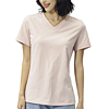 YALU 雅鹿 女士V领短袖T恤 Y1210002 粉色 S