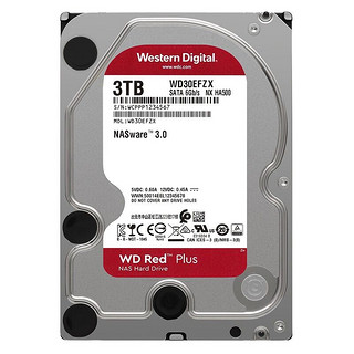 西部数据 红盘Plus系列 NAS硬盘 3TB（SMR、5400rpm、128MB）WD30EFZX