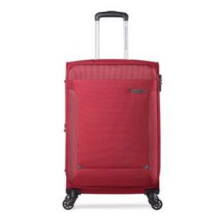 美旅 拉杆箱 经典简约商务款万向轮密码锁行李箱旅行箱 软箱25英寸大容量可扩展TZ9红色