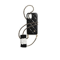 CHANEL 香奈儿 IPHONE 12 PRO链条手机壳羊皮革与金色金属15×7.6×1.7cm预售 黑色