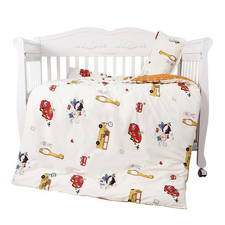 Elepbaby 象宝宝 婴儿床品套件宝宝床上用品被套被芯枕套枕芯可拆洗幼儿园四件套120x150cm环岛日记