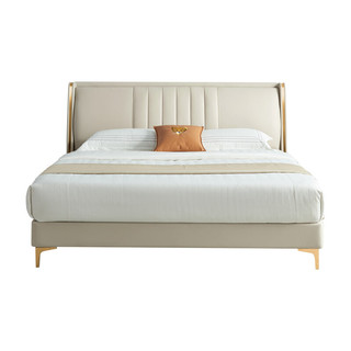 CBD FURNITURE CBD家居 D102A 轻奢皮床 杏仁白 180*200cm