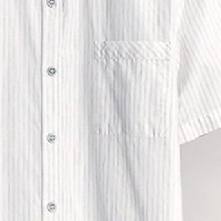 Semir 森马 男士短袖衬衫 13-030041234 白灰色 M