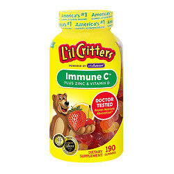 L'il Critters 丽贵 小熊lilcritters维生素C+锌儿童营养软糖190粒