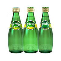 perrier 巴黎水 含气（柠檬味，青柠味，原味）饮料330毫升24瓶 玻璃瓶 多规格