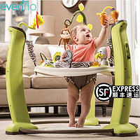 美国Evenflo婴儿跳跳椅健身架器宝宝弹跳椅哄娃神器早教儿童活动中心3-6-18个月玩具脚踏钢琴键 2022新款 丛林探索