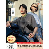A21夏季2022年新款男装宽松圆领落肩男装短袖t恤男夏季潮牌百搭男士t恤 特白 175/88A/L 深灰 165/80A/S