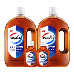 Walch 威露士 加量不加价威露士高效消毒液消毒水1Lx2瓶+便携装60mlx2支