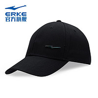 ERKE 鸿星尔克 帽子男女同款棒球帽运动帽 10321311035 正黑 通用维尺码