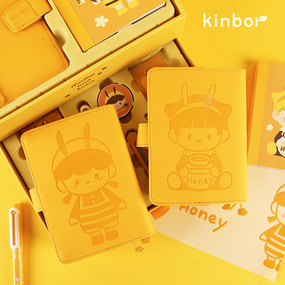 kinbor honey2.0手帐本礼盒套装A6手账本女生可爱精致伴手礼高颜值记录本日程本生日礼物六一儿童节礼物 手帐套装-HONEY2.0 DT56055