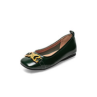 BASTO 百思图 女士低跟单鞋 WMW01CQ1 绿色 38