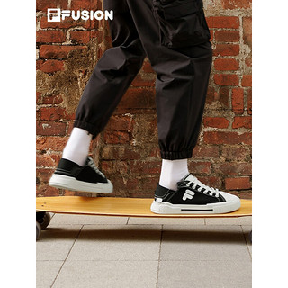 FILA FUSION 斐乐官方男子帆布鞋2022夏季新款帆布鞋WALLRIDE DX商场同款 黑/奶白-BA 43