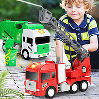 PENTAFLEX 大号仿真工程消防车环卫车可喷水多功能儿童惯性汽车模型男孩玩具