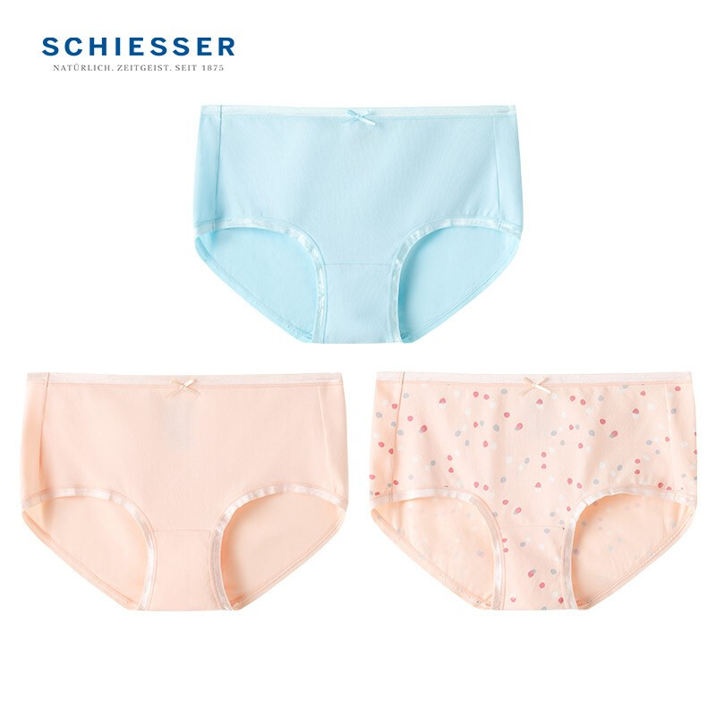 SCHIESSER 舒雅 女士内裤棉透气印花时尚内裤 3条装