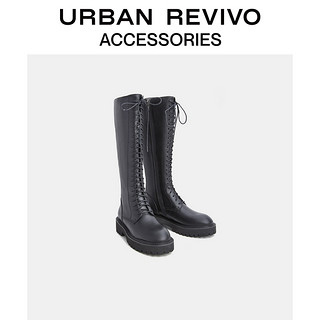 URBAN REVIVO2021冬季新品女士配件厚底骑士靴AW49BS2F2000