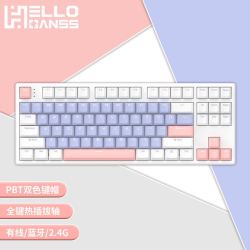 HELLO GANSS HS 87T 三模机械键盘 87键 TTC快银轴 烟云紫