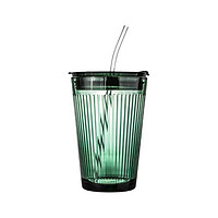 LOVWISH 乐唯诗 玻璃杯吸管杯 450ml 玛瑙绿