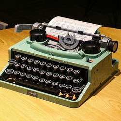 兼容乐高复古打字机MOC怀旧创意打印机积木拼装成人DIY(袋装)