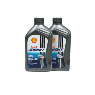 Shell 壳牌 Advance Ultra 4T 10W-40 SN级 全合成机油 摩托车机油 1L*2 欧版