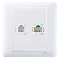 Schneider Electric 施耐德电气 Brillyn睿意系列 A3E52RJ4_5E 86型插座 电话电脑 白色