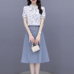 La Chapelle 拉夏贝尔 碎花衬衫+半身裙两件套 LXQZ0036