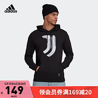 adidas 阿迪达斯 官网男装足球运动连帽套头衫GR2919 黑色/白 A/L(180/100A)