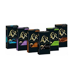 L'OR 咖啡胶囊，60粒Nespresso兼容胶囊，6盒/每盒10杯，6口味入门装