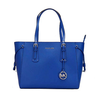 MICHAEL KORS 迈克·科尔斯 VOYAGER系列 女士牛皮托特包 30H7GV6T8L446 光电蓝 中号