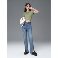TOYOUTH 初语 短款t恤女2022夏季新款高腰修身镂空纯色显瘦短袖上衣 芦荟绿 S