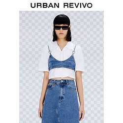 URBAN REVIVO UR女装潮酷牛仔吊带WJ20SBOP2000