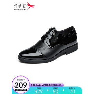 红蜻蜓 新款男士商务正装皮鞋耐磨舒适单鞋男WBA81401/02 黑色 40