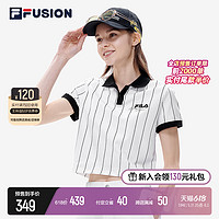 FILA 斐乐 FUSION 斐乐潮牌女子POLO衫2022年夏季新款棒球运动短袖上衣