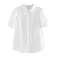 FANSILANEN 范思蓝恩 女士短袖衬衫 22FS2295 白色 L