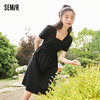 Semir 森马 10-7421114095 女士收腰蝴蝶结连衣裙