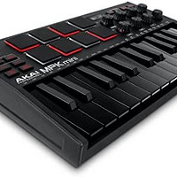 AKAI 雅佳 Professional MPK Mini MK3 Black - 25 键 USB MIDI 键盘控制器、8 个背光鼓垫、8 个旋钮