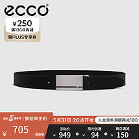 ecco 爱步 男士金属扣皮带 商务正装牛皮时尚腰带9105895 黑色910589590000 120