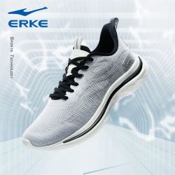 erke鸿星尔克力中和跑步鞋男新款一体网面运动鞋软弹舒适轻便运动鞋