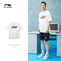 LI-NING 李宁 短袖T恤男女同款2021夏季新款运动时尚系列情侣圆领运动服