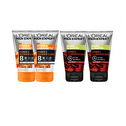 L'OREAL PARIS 巴黎欧莱雅 男士洁面乳套装（劲能深层净化50ml*2+火山岩控油清痘50ml*2）