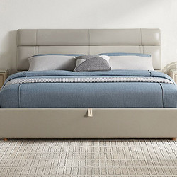quanu 全友 105251d 轻奢皮床 水波灰 1.5m床 标准款